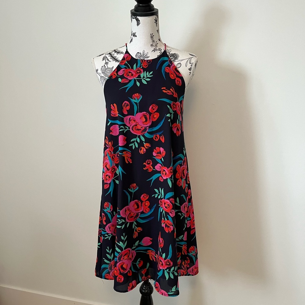 Everly floral halter dress
